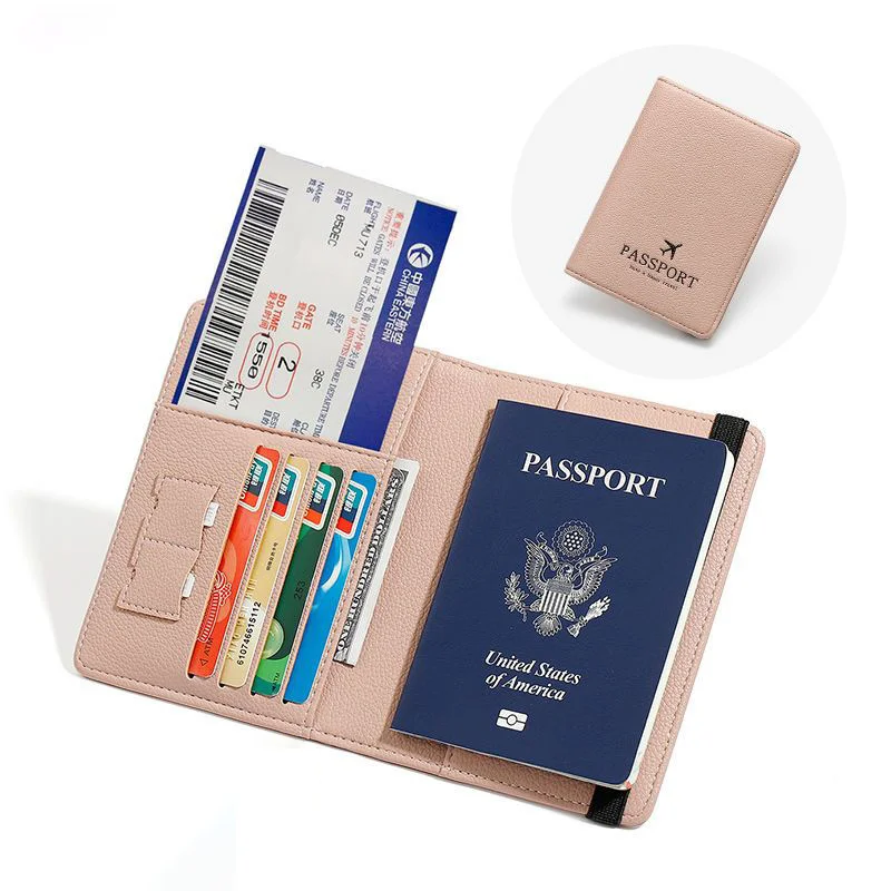 2023 factory price PU Leather Purse Passport Holder Wallet Travel Wallet RFID Blocking