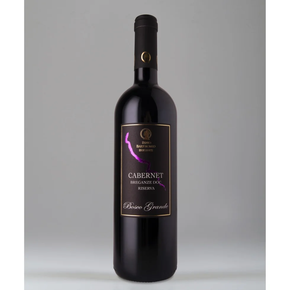 
Italian aged wine Cabernet 75 cl bottle intense taste full bodied oak barrels Bosco Grande Cabernet Riserva Breganze Doc 