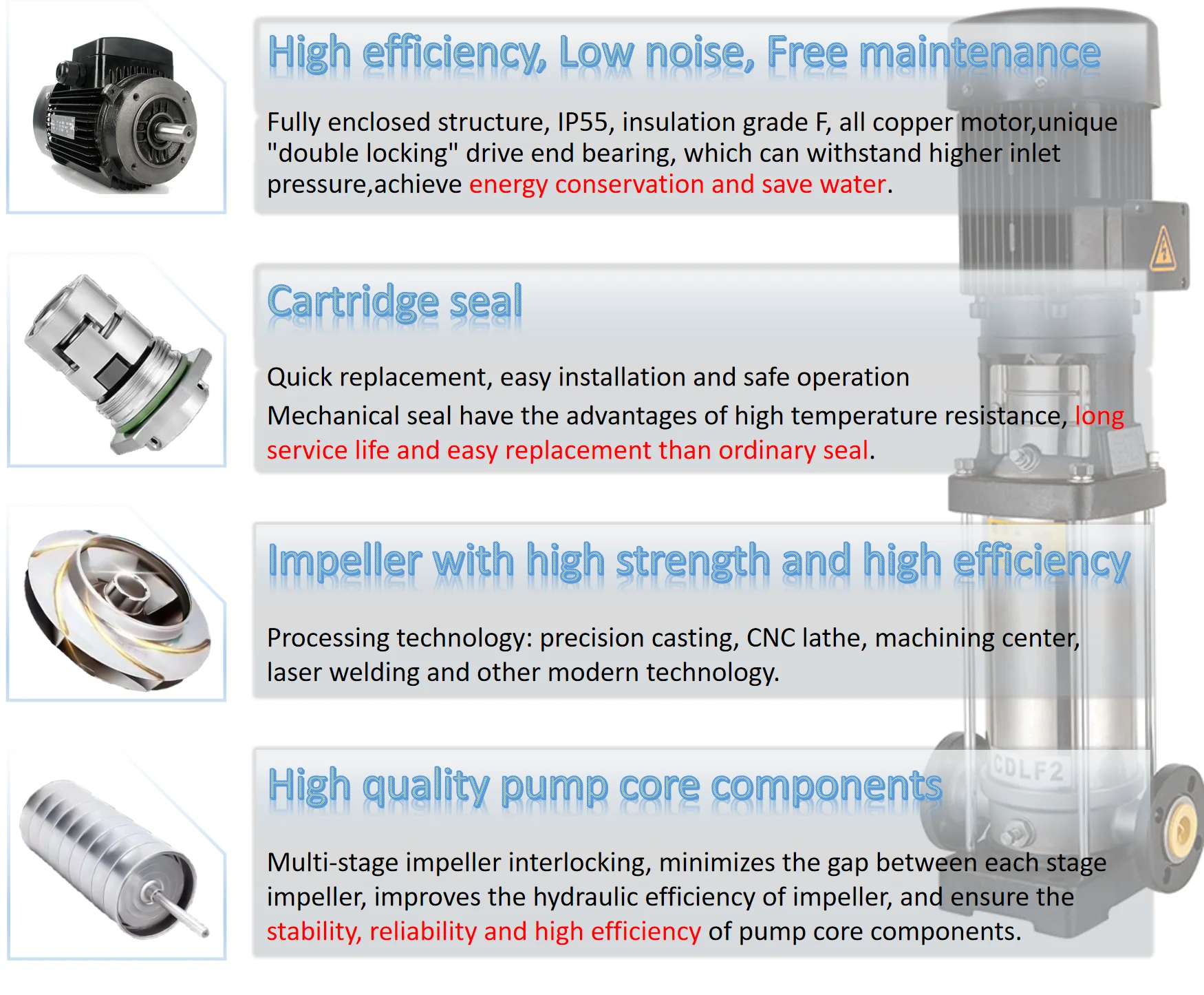 High Efficient 220v Electrical Pump High Pressure Water Pump Booster Pump