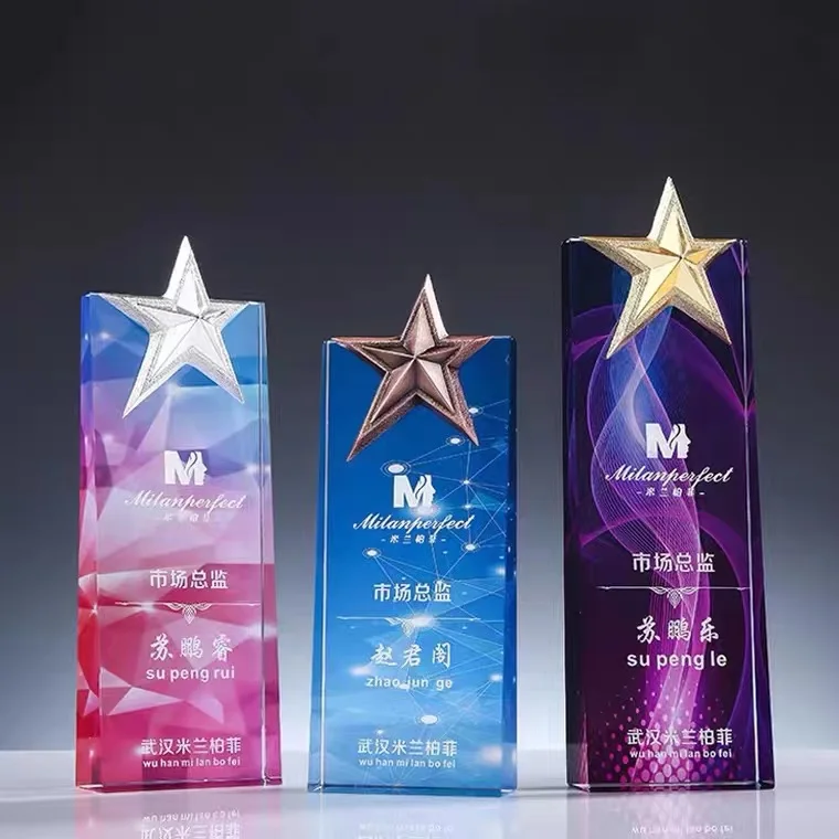 Custom Metal Diamond Crown Trophy Basketball Football Crystal Trophy Medal Award Souvenir