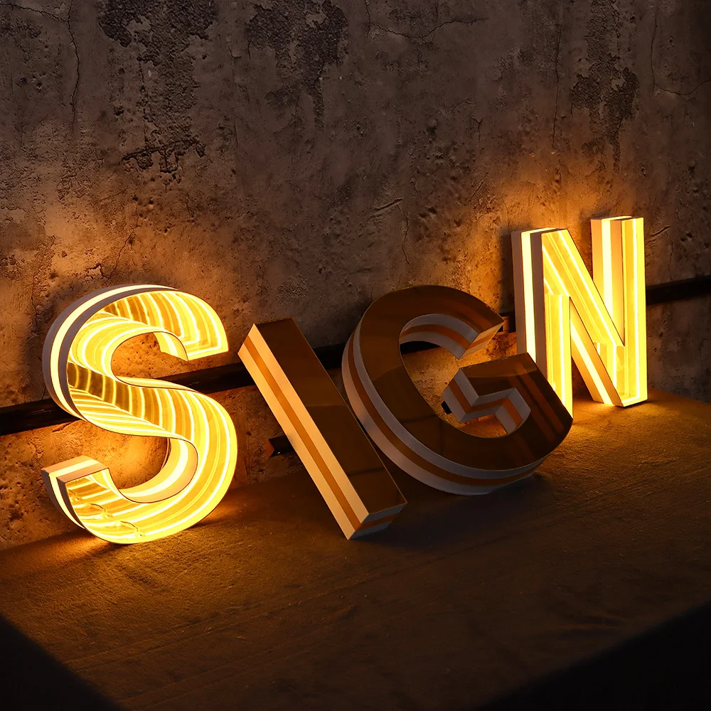 Neon Home Decorative Led Lighting 3d Smart Led Infinity Mirror letter infinity mirror sign