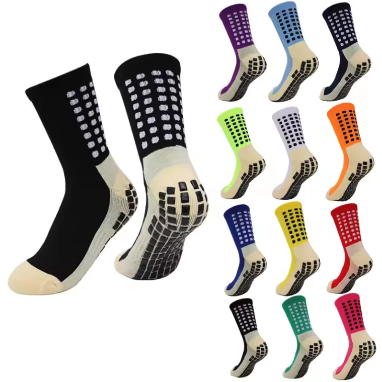 Wholesale Men Sport Grip Socks Nylon Football Grip Anti-slip Crew Soccer Socks