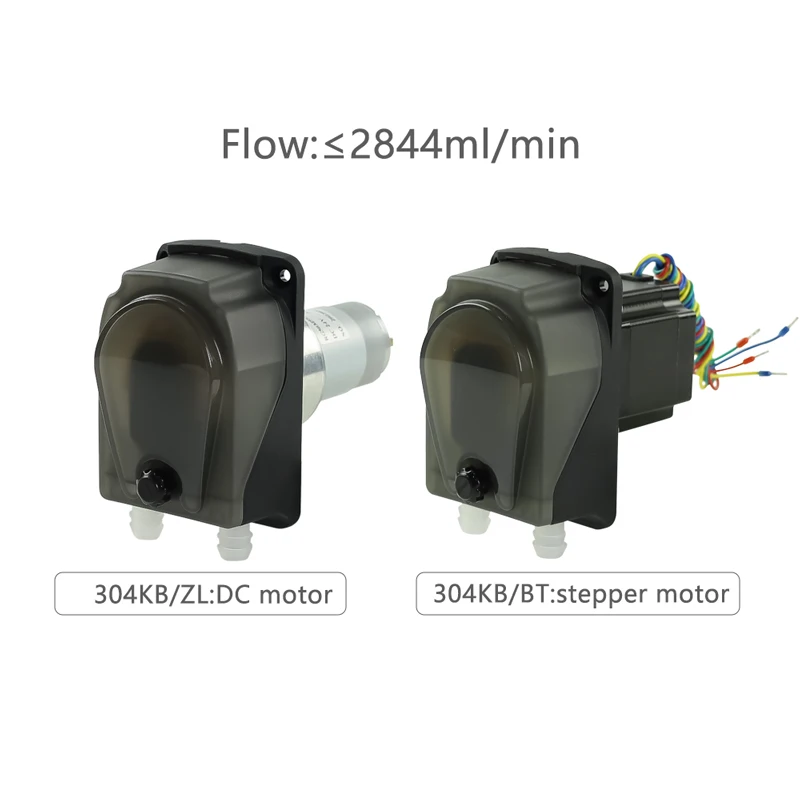 JIHPUMP 304KB Large Flow  High Viscosity 24v Stepper Motor Milk Tea Beverage Machine Industrial Liquid Filling Peristaltic Pump