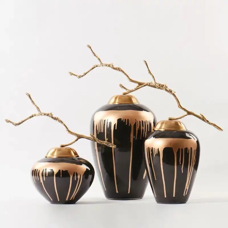 Art Deco Household Table Decorations Luxury Ceramic Bohemia Hand Painting Flower Floral Vase for Home Decoration accessories