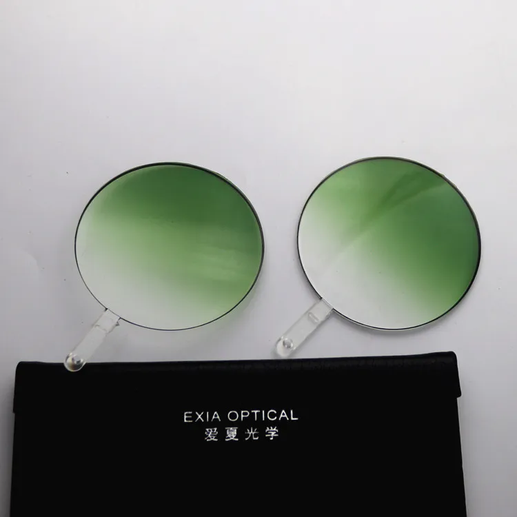 EXIA NY1 Sunglasses Lenses Nylon for Rimless Glasses Base Curve 0.5 Color Gradient Green Lens