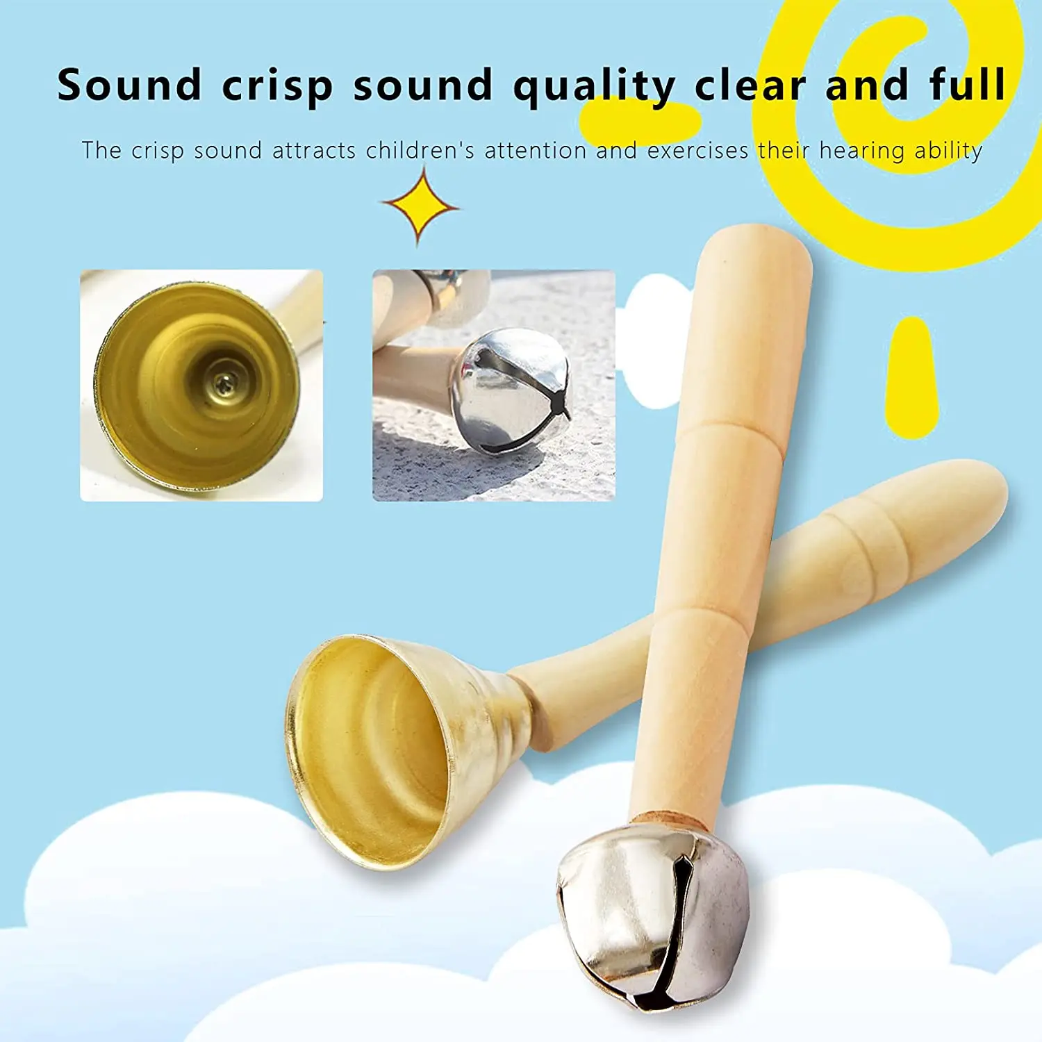 Musical Instrument Set Toys Drum Percussion Natural Eco-Friendly Wooden Montessori Toys Gift for Baby Infant Toddler Music toy