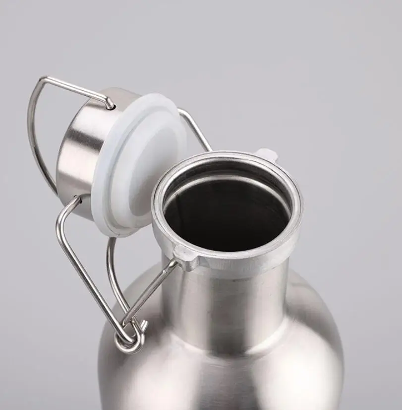 Wholesales 32ounce stainless steel beer growler with Swing-Top, 1 liter single wall Stainless Steel with Swing-Top Beer Growler