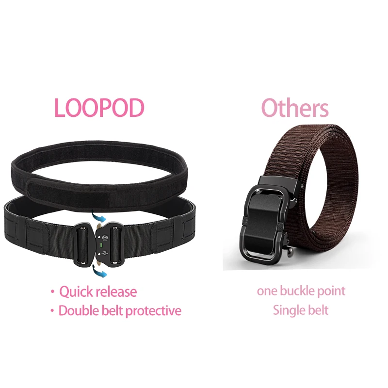 High Quality Double Side Metal Buckle Quick Release Nylon Tactical Belt For Men