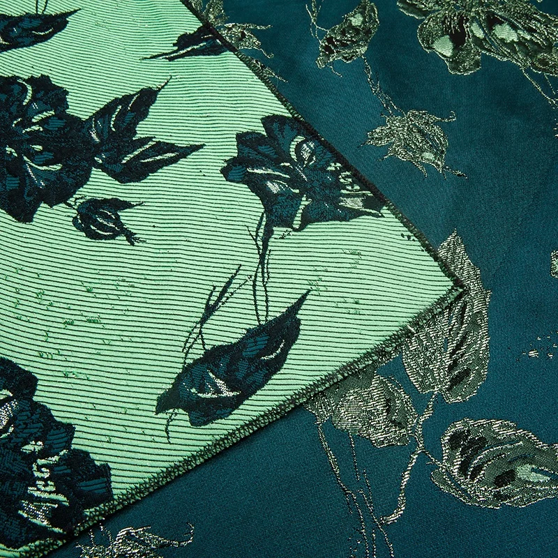TDJ1508N hot sell floral embroidery polyester brocade jacquard textiles clothing fabric