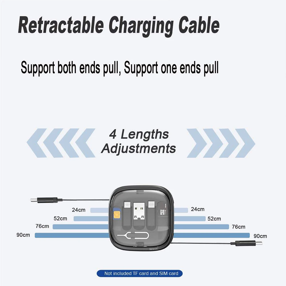 Customized Design 3 in 1 Retractable Charging Cable USB C to USB Adapter OTG Kit with Data Transfer Card Slot Phone Holder