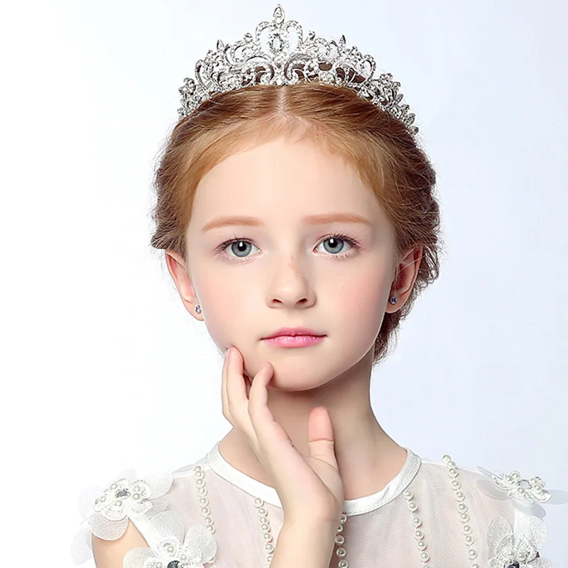 BELLEGIRL 2022 wholesale children kids show hair accessories tiaras girls sparkle rhinestone crystal small princess crown