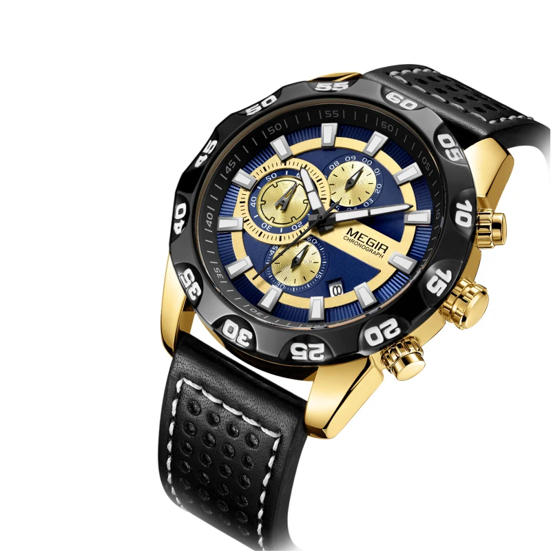 Уникальные мужские 2096 часы Relojes MEGIR оптовая продажа светящиеся Chrono в наличии повседневные спортивные uhren