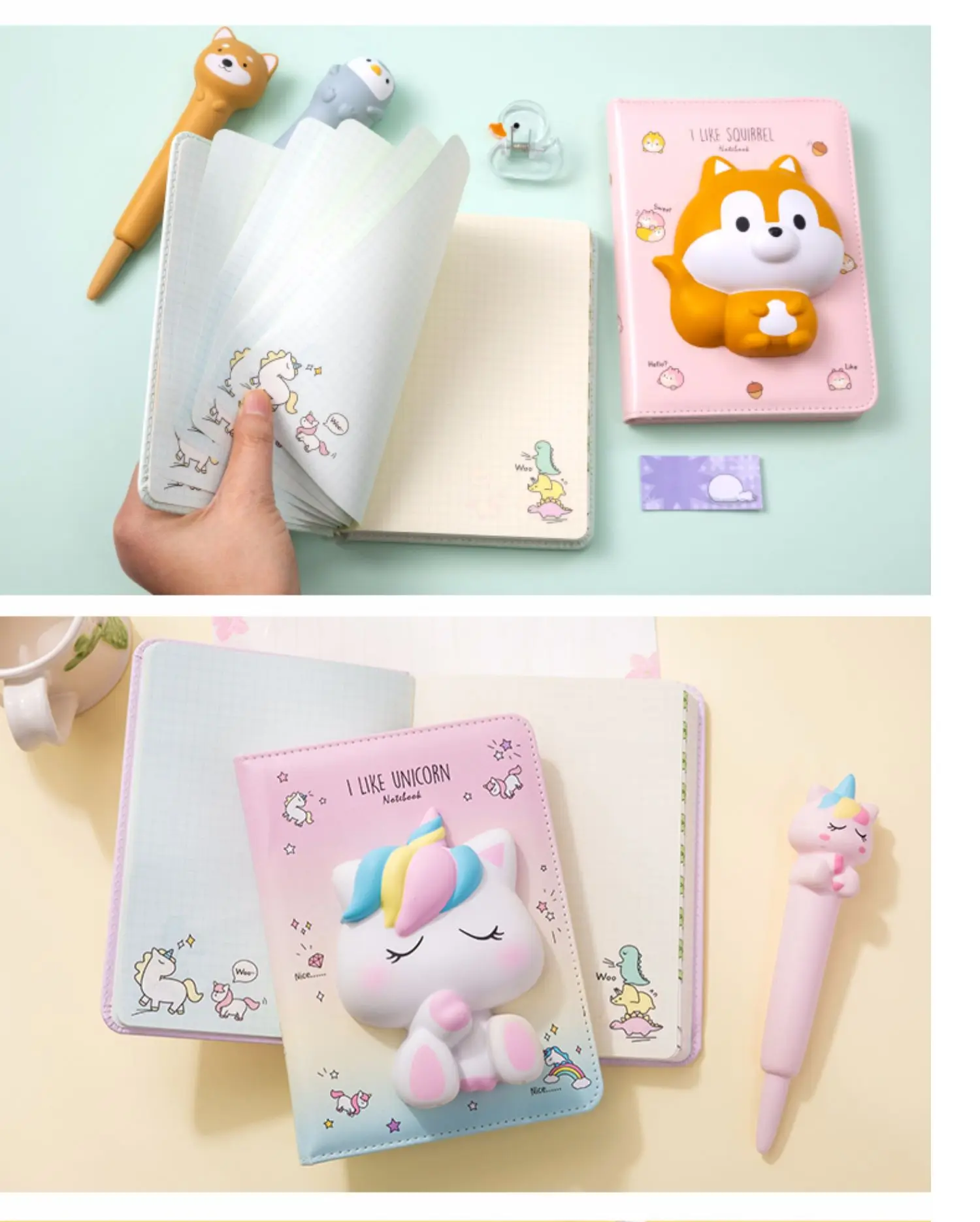 Environmental squishy slow rising cute animal  release pressure creative vent notebook