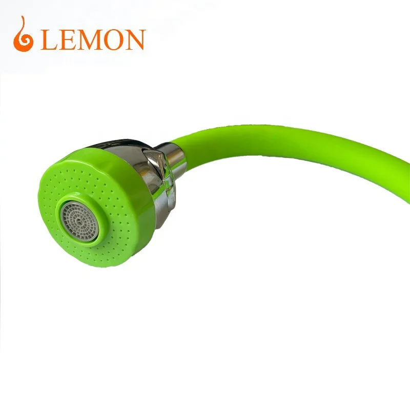 Lemon Kitchen Faucet mixer tap Brass connector 2 modes sprayer 360 degree swivel shower head nozzle Flexible silicone Spout Hose