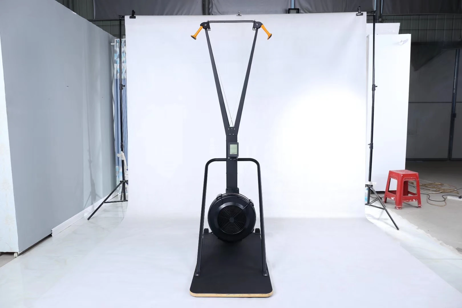 High Quality Commercial  Rowers  Gym Fitness Equipment Air Rower Machine With LCD Monitor Foldable Air Rower