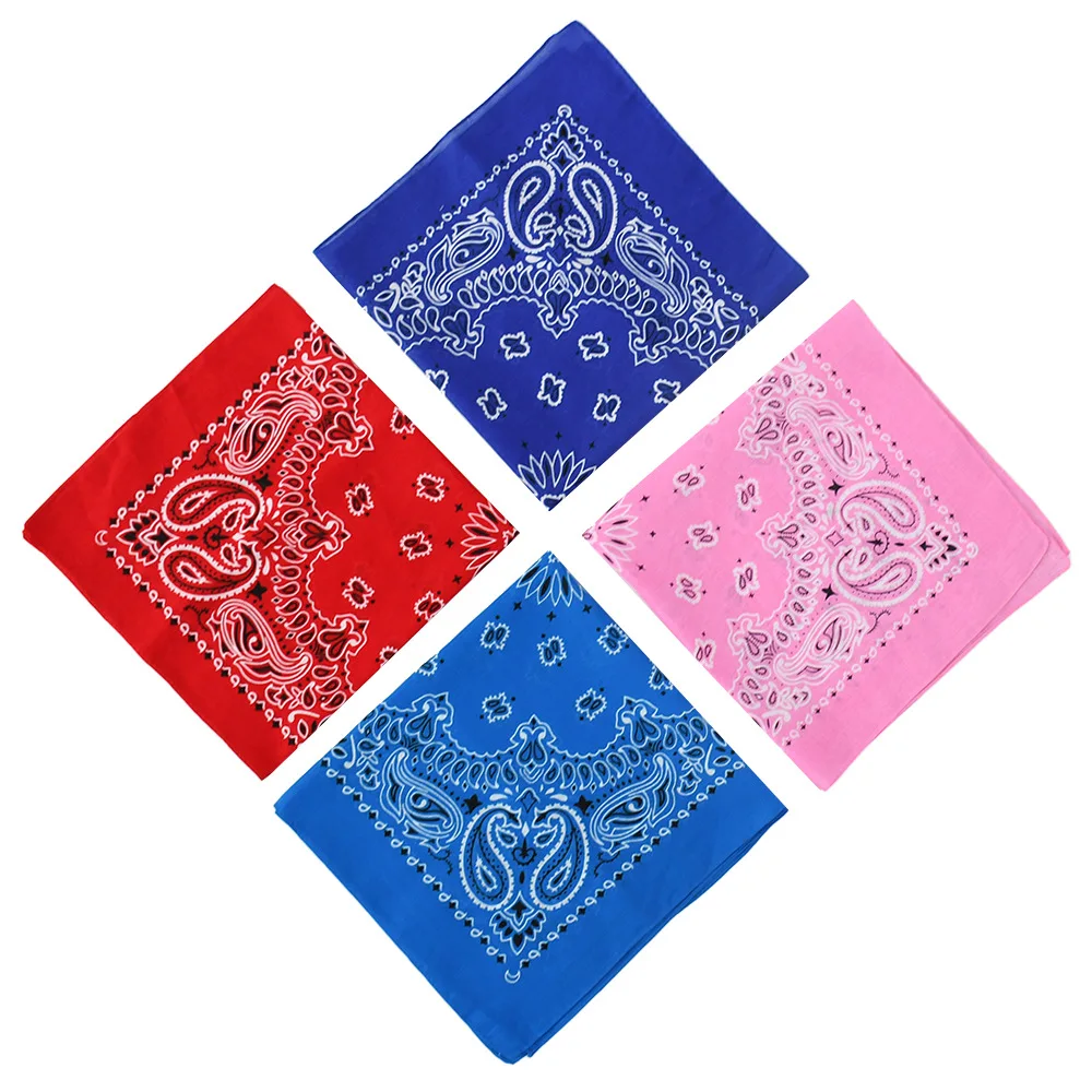 100% Cotton Bandanna Paisley Unisex 22x22 inches Square Scarf Basics Black Bandana Handkerchiefs for Men Women