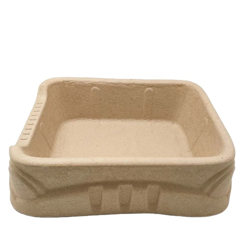 Disposable Pulp Eco Friendly Cat Litter Box Pet Cleaning & Grooming Products for Cats Cat Toliet Customized Color All-season