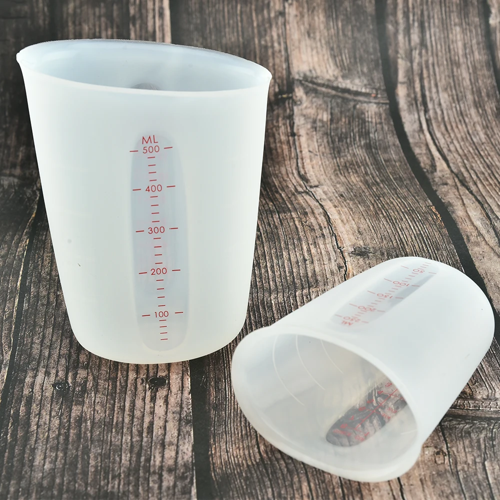 
High quality best selling squeeze and pour silicone measuring cup set 250ml 500ml 