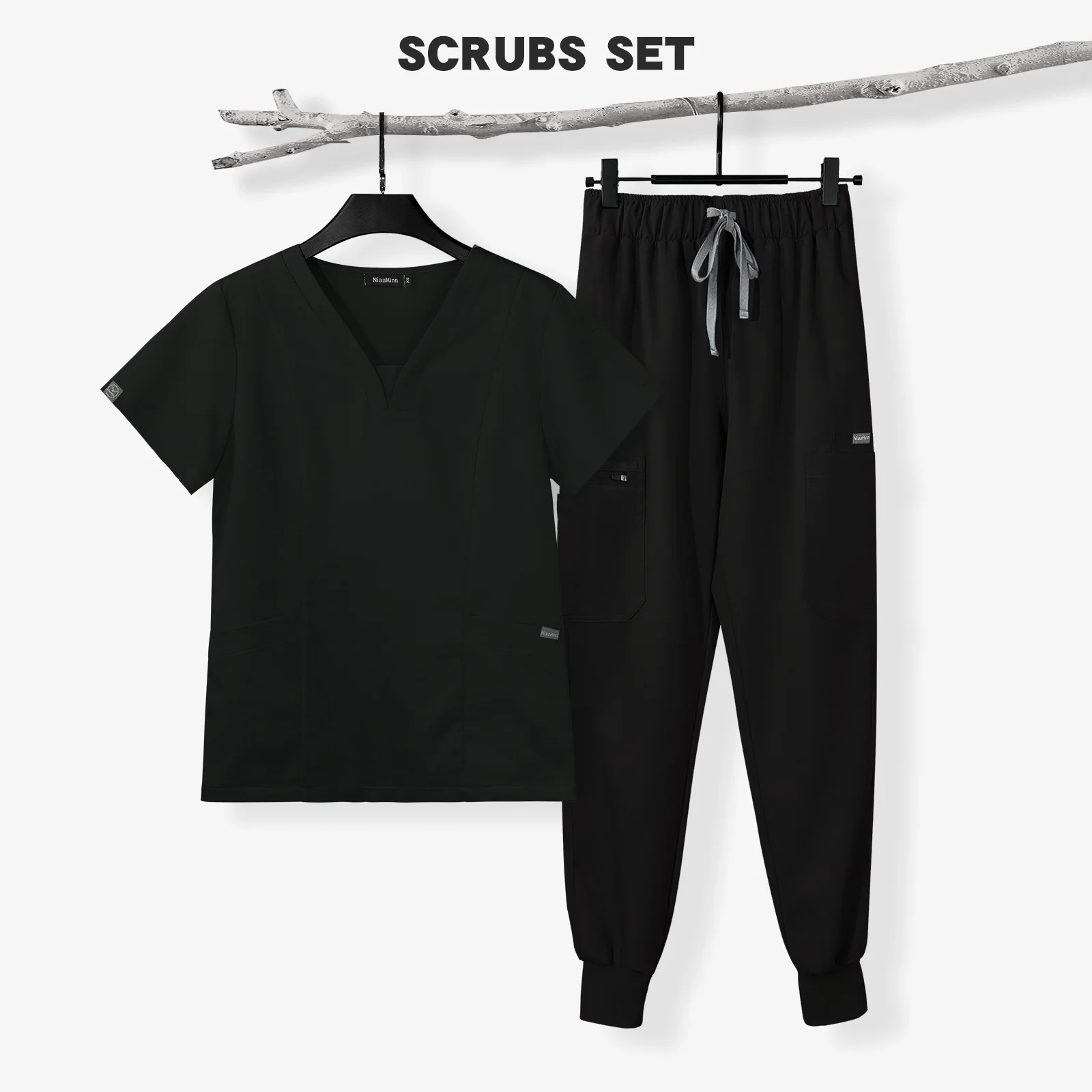 High quality hospital women men nurse doctor scrubs top pants suit custom logo prison uniform beauty salon spa scrubs uniforms