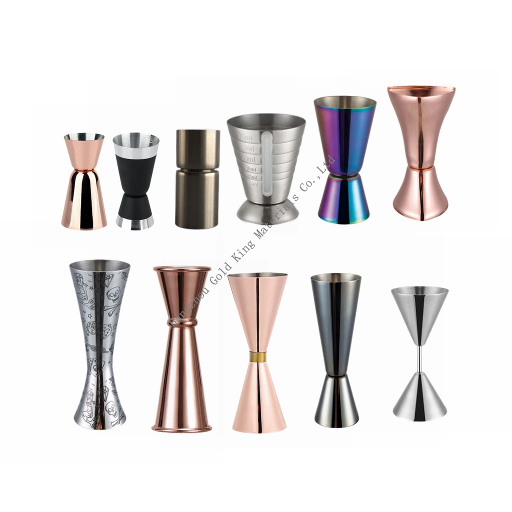 Food Grade 0.5oz/1oz 1oz/2oz Japanese Style Bar Jigger With Measurement Stainless Steel 304 Slim Ring Vodka Gin Cocktail Jigger