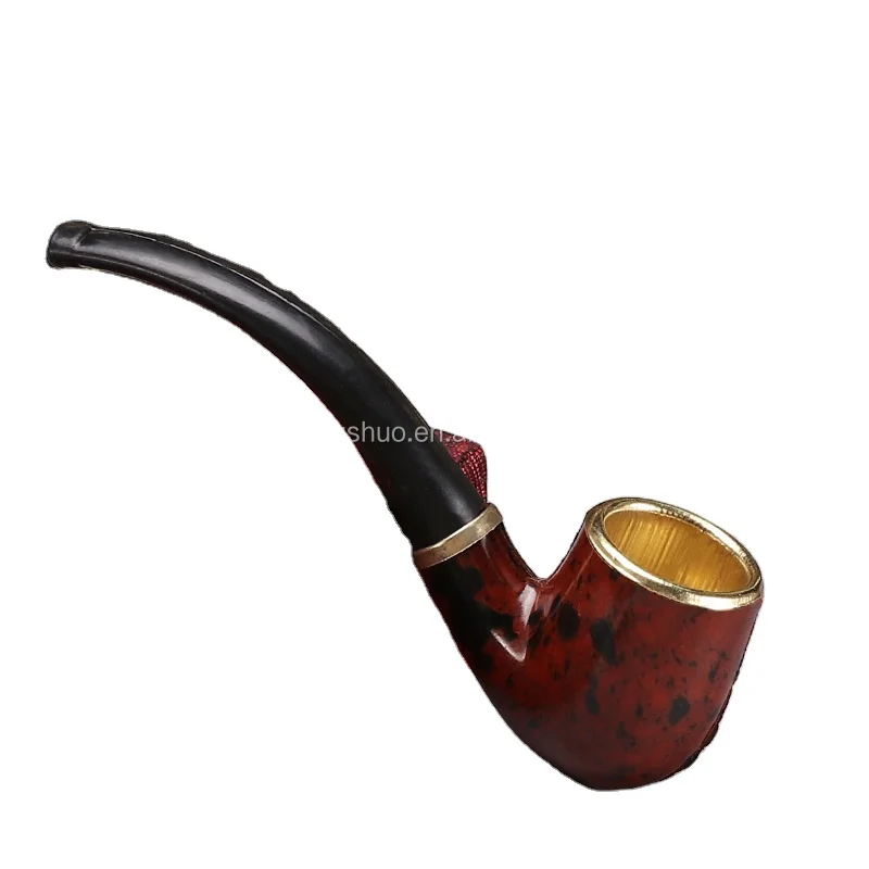 Wholesale Cheap Hot Selling Fashion Bent Resin Copper Pot Smoking Pipe And Accessories Smoking Pipes Tobacco Pipes For Men