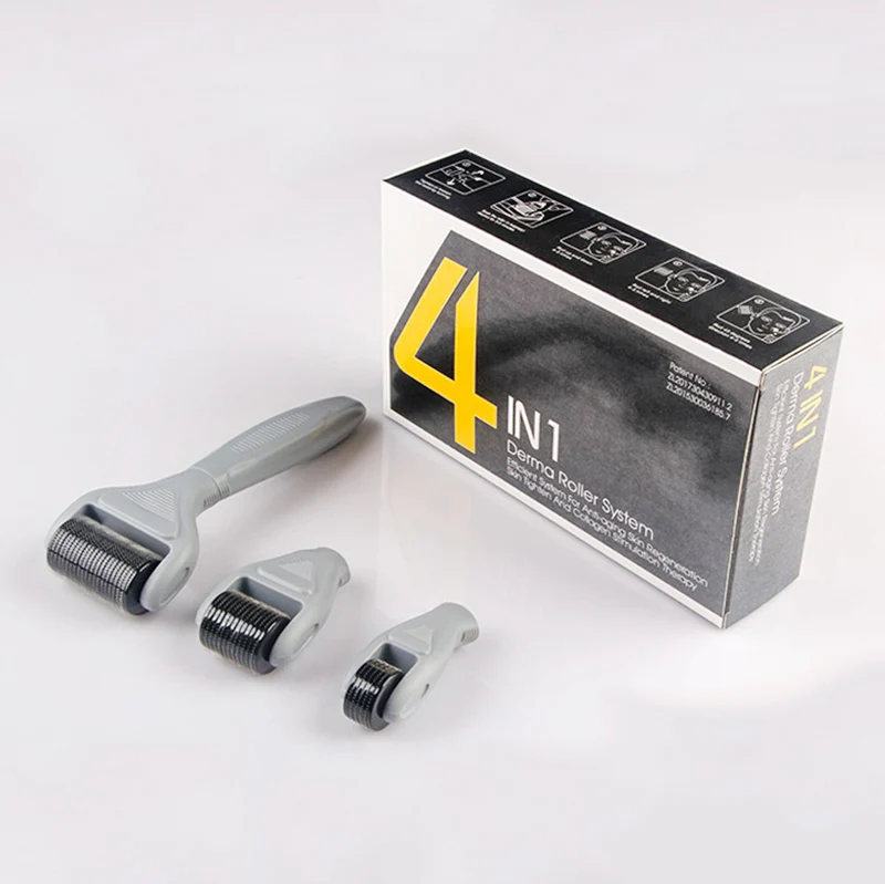 DRS 4 in 1 Best Derma Roller Kits Derma Roller 540 Derma Stamp For Face And Body Skin Reviews Microneedling Treatment