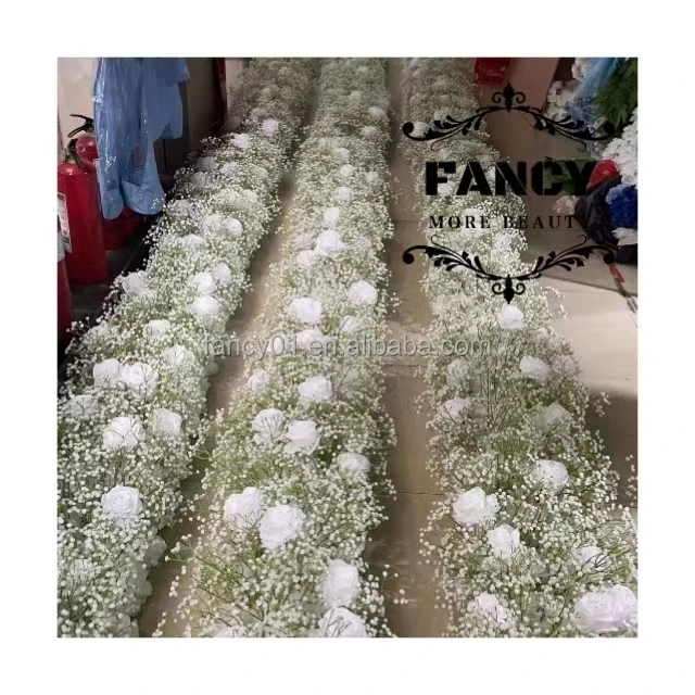 Babys Breath Garland Table Runner For Wedding Floral Table Runners
