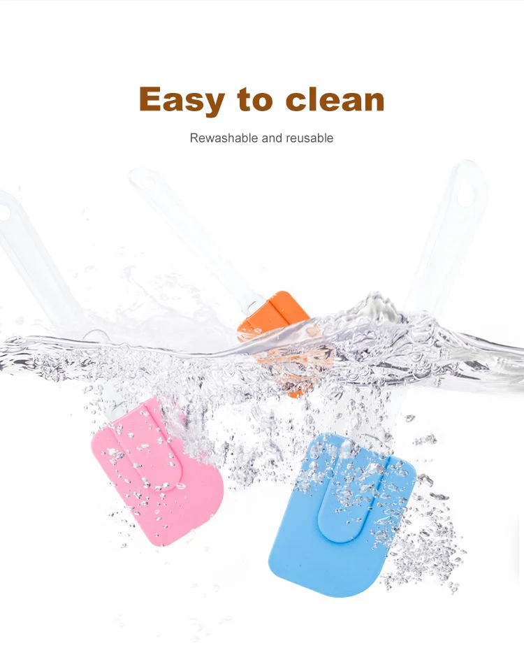 Factory Custom Plastic Handle Kitchen Baking Scraper Cake Cream Printed Silicone Spatulas For Caking