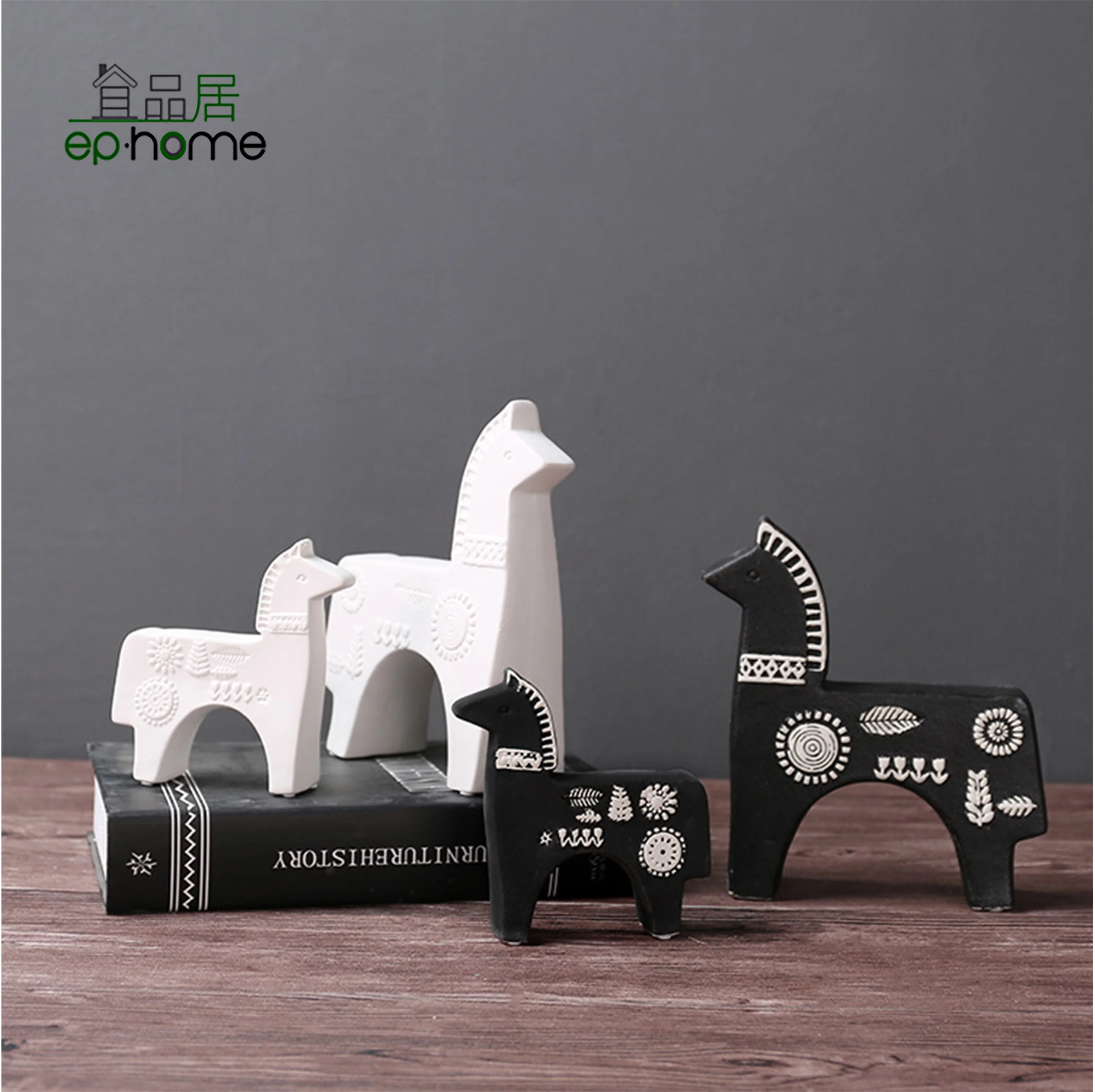 Ceramic Dala Horse-Celebrate Swedish Heritage-Unique Hand Painted Scandinavian Decorations for Home or Office-Bright White