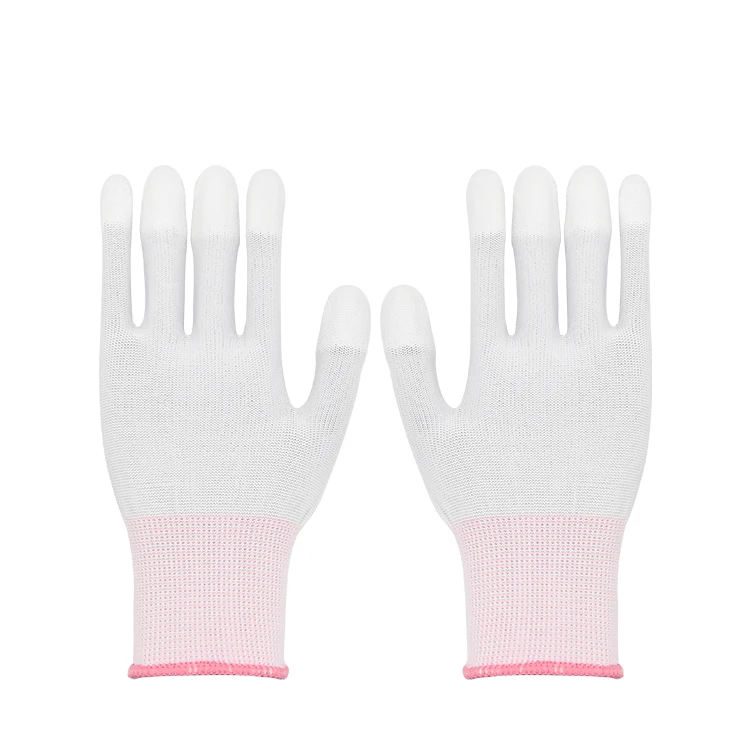 
Work Construction Hand Gloves Men 13G Polyester Knitting Finger Top PU Coating For Glove 