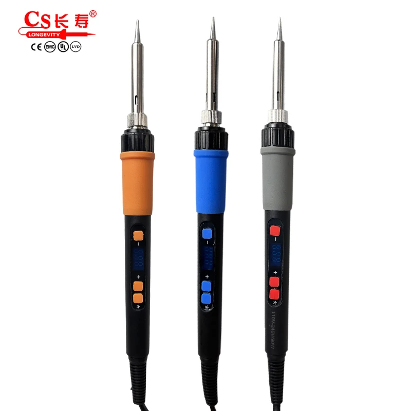 CS-909 New Design 60W 80W 220V/110V Adjustable Temperature LCD Digital Display Welding Solder Iron With Blue light