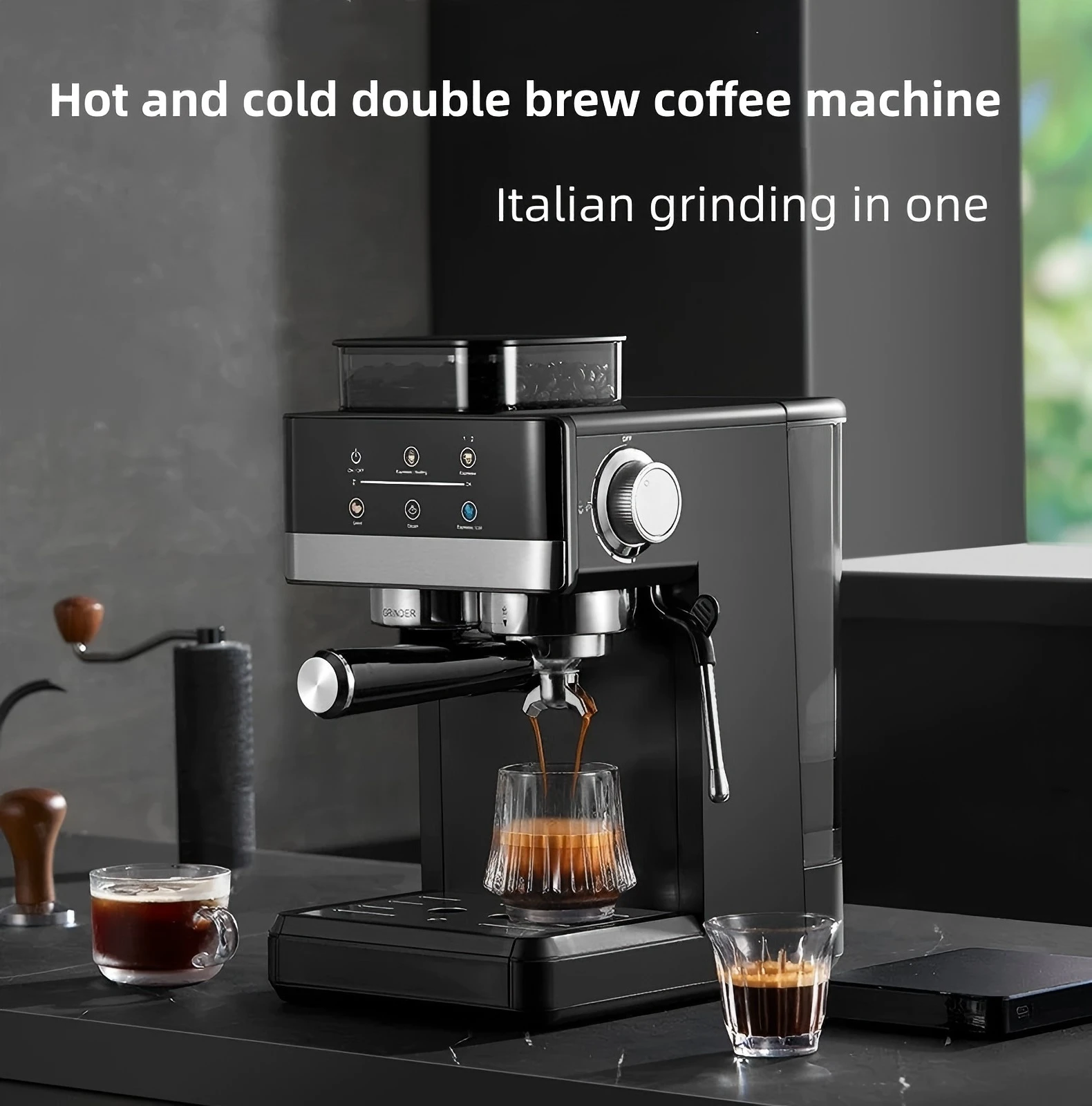 New professional coffee machine 20bar powerful pressure pump cappuccino Latte electric expresso coffee machine with grinder