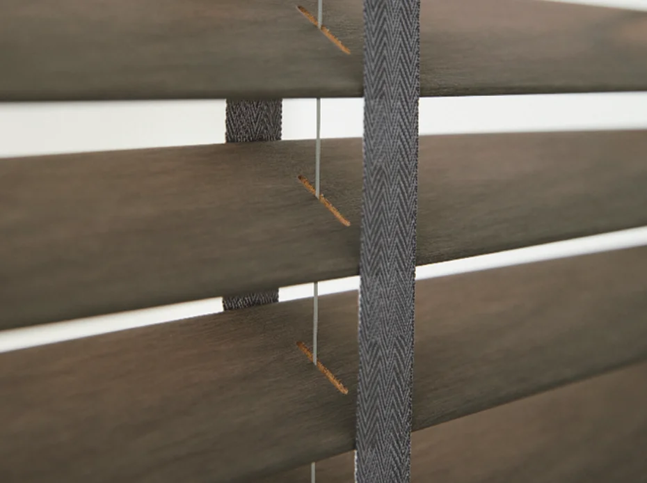 YMTC Solid paulownia Venetian Blinds Smart Motorized Electric Cordless and Manual Wooden Blinds PVC Fauxwood Blinds Curtain