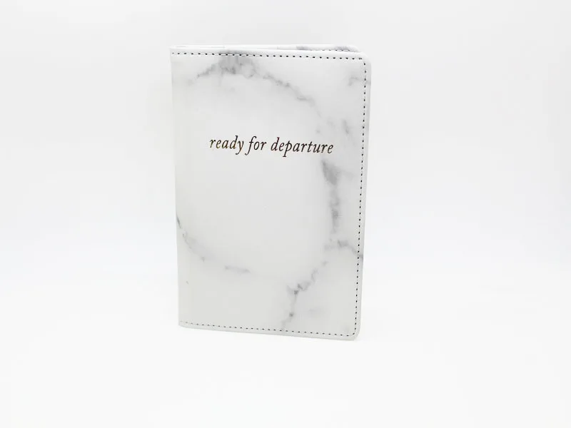 Amazon Hot Selling custom logo marble pattern PU leather RFID blocking passport holder