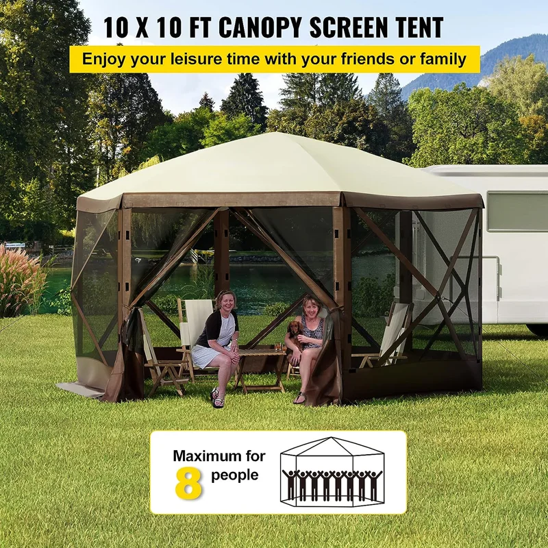 Outdoor Awning Tent Large Families Outdoor Entertainment Waterproof Portable Gazebos mosquito net Camping Hiking