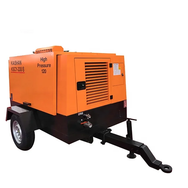 KSCY-330/8 KAISHAN low price diesel portable screw air compressor for hot sale