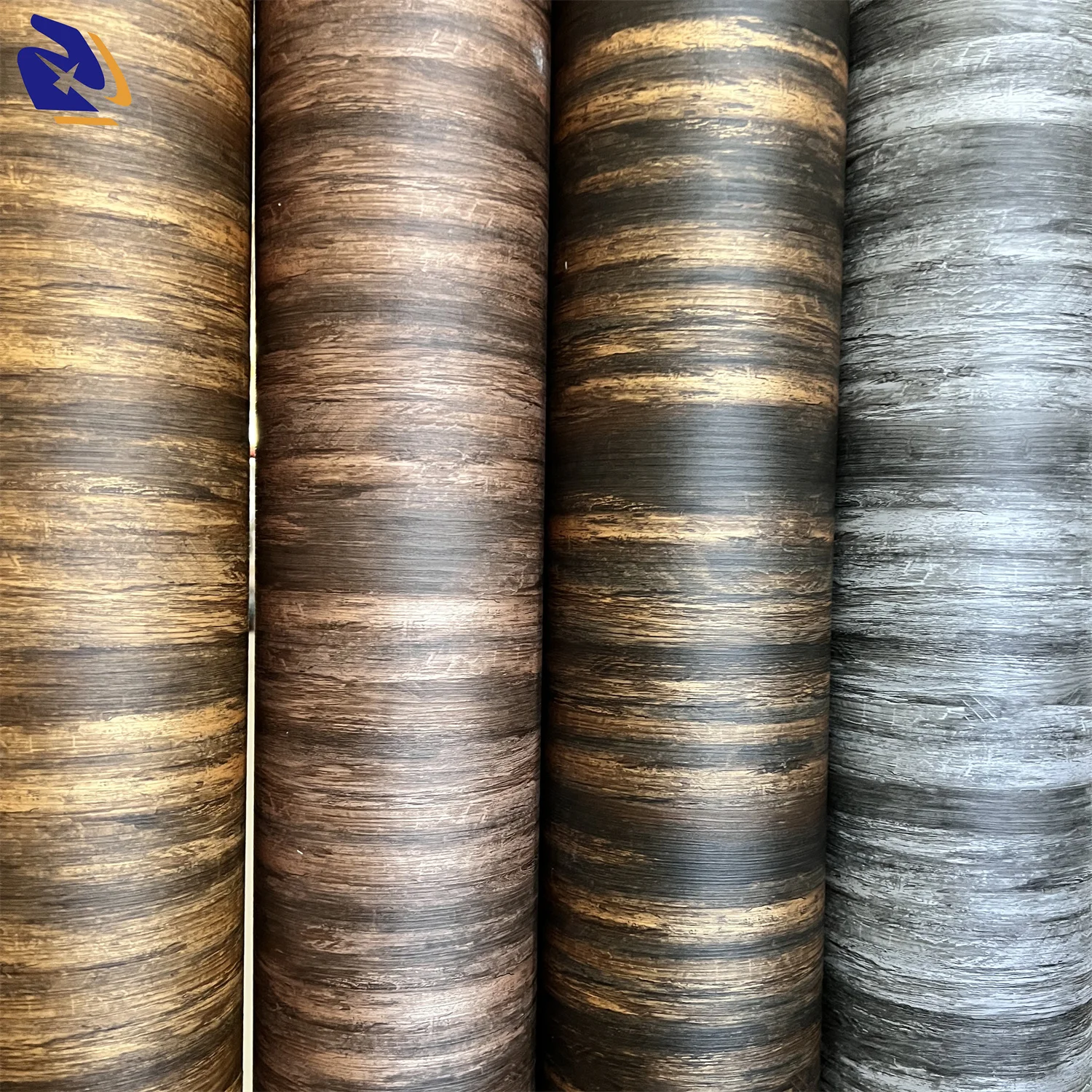 2025 New Metallic Wood PVC Decorative Film 1250mm Wooden 3D Texture Decor PVC Lamination Film For Wall Panel Laminating Machine