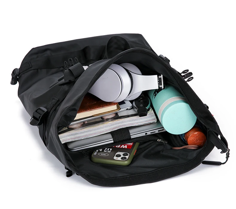 ZR192 New Student Bag with Large Capacity Printing Fashion Leather Film Waterproof Sports Outdoor Backpack for Men