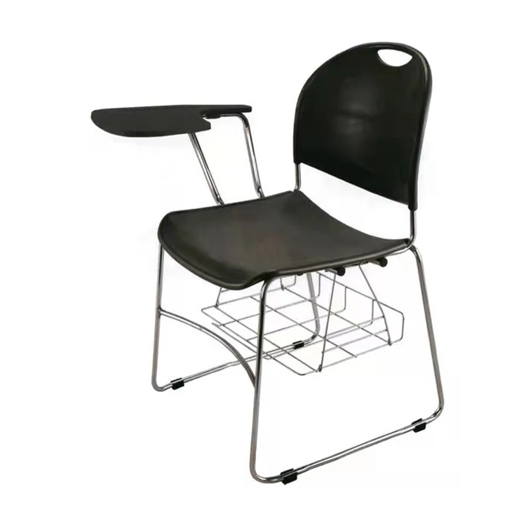 Factory Supplier Plastic Stackable Training Room Center Chairs with Writing Pad Table for School