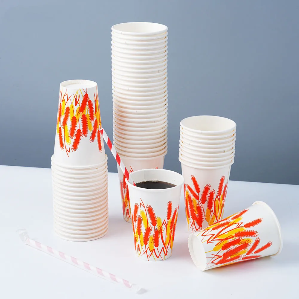 Custom 8oz 12oz 16oz Paper Cup For Hot And Cold Drinks With Lids And Coffee Stirers Coffee Paper Cups