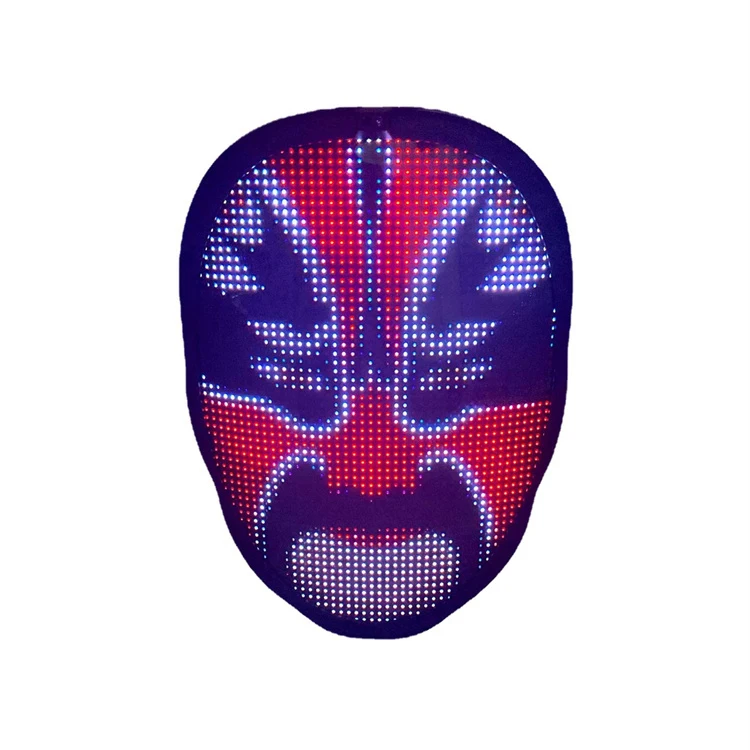 Factory Personality Custom Whole Color Blue Tooth Watch App Control Various Pattern DIY Long Life Battery LED Shining Party Mask