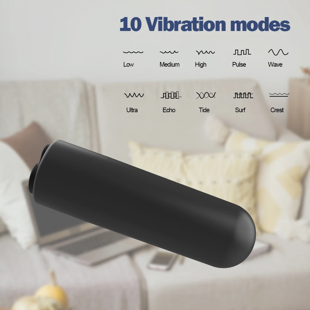 USB Rechargeable Bullet Vibrator 10 Powerful Vibration Modes Adult Sex Toy for Woman Mini Vibrator