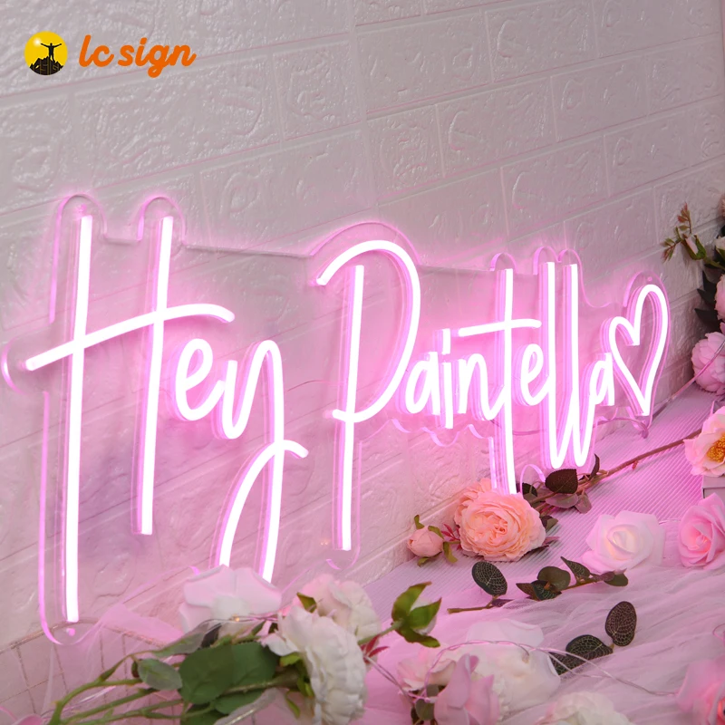 neon party accessories Pink 3D Art Wall-Mount Hang Up home neon lighting neon sign