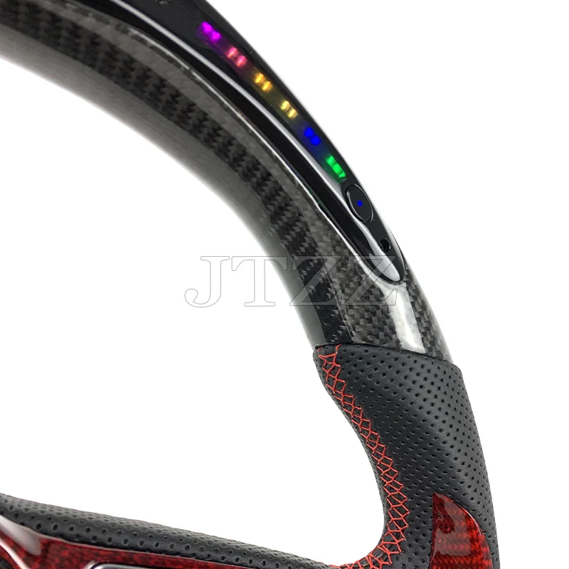 For Audi A5 A4 A3 S5 S4 S3 LED Display Sport Carbon Fiber Steering Wheel 2017 2018 2019 2021 2022 2023 2024