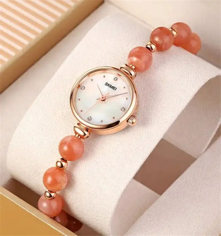 SKMEI Women Romantic Quartz Watches natural stone Female Clock pearl Bracelet Ladies Wristwatches Relogio Feminino Relojes 1983