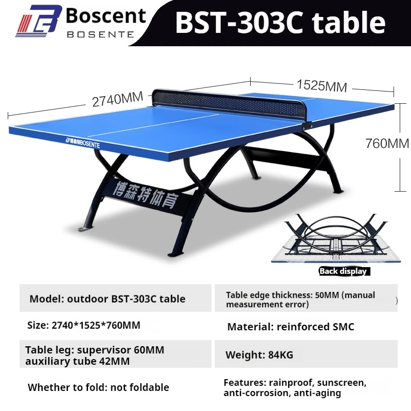 Durable Professional Standard Size Ping Pang Table For Outdoor Indoor Use