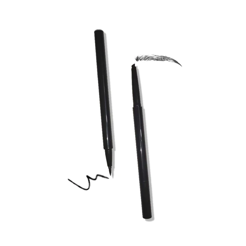 Wholesale no logo liquid eyeliner pencil and eyebrow 2 in 1 products private label waterproof eyeliner
