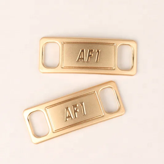 High Quality Wholesale Engraved Printed Logo Shoelace Metal Tag Dubraes Metal Shoe Buckle Sneakers Shoes Accessories