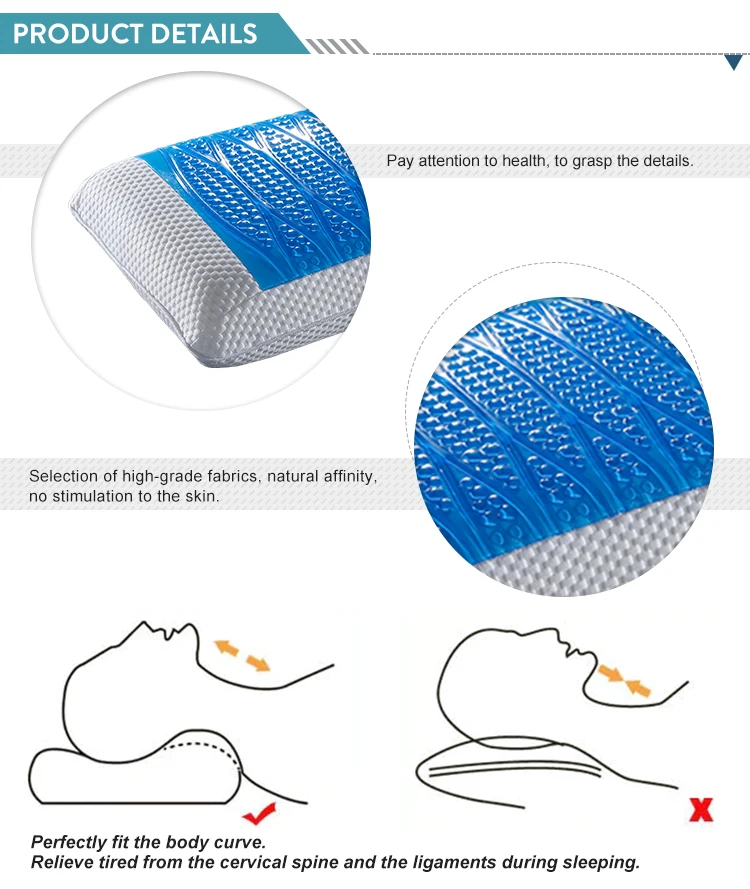 Best Quality Apartment 5CM high density Gel Cooling Memory Foam Pillow