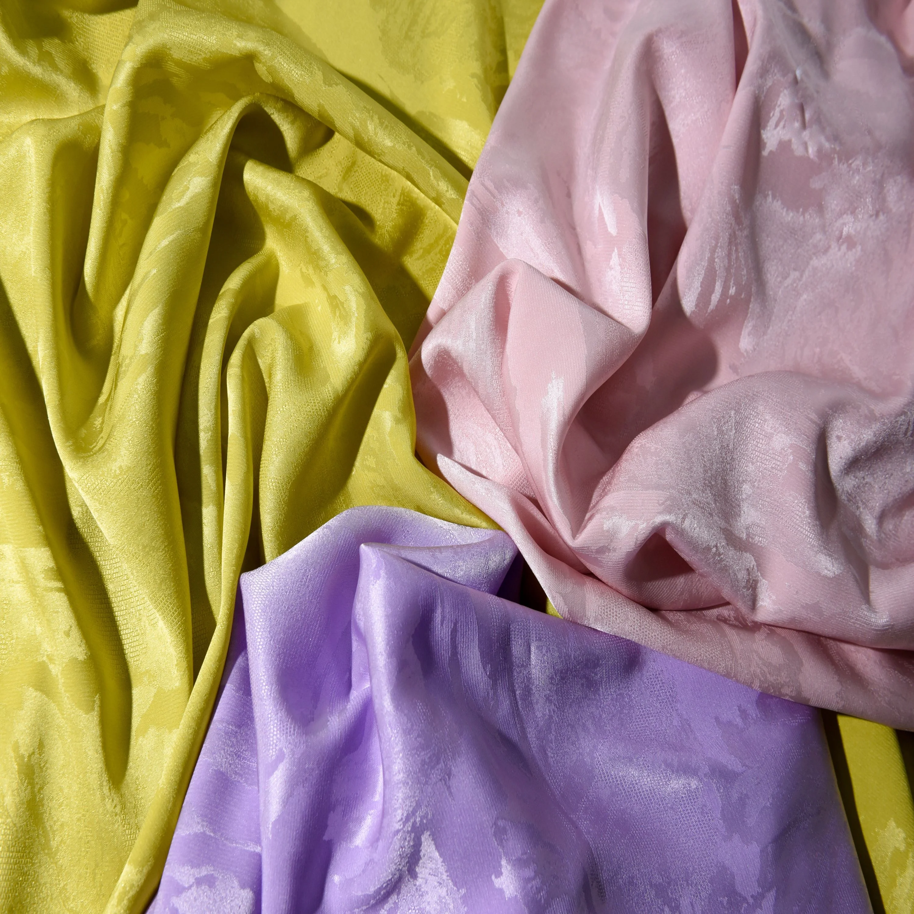 KUNYE naia acetate embossed satin silk jacquard fabric for clothing